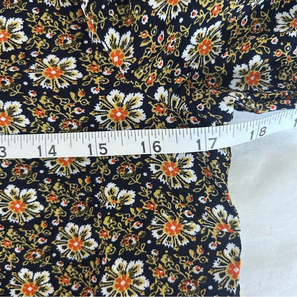 LOFT Top Floral Long Sleeve Brown XS - Picture 5 of 6